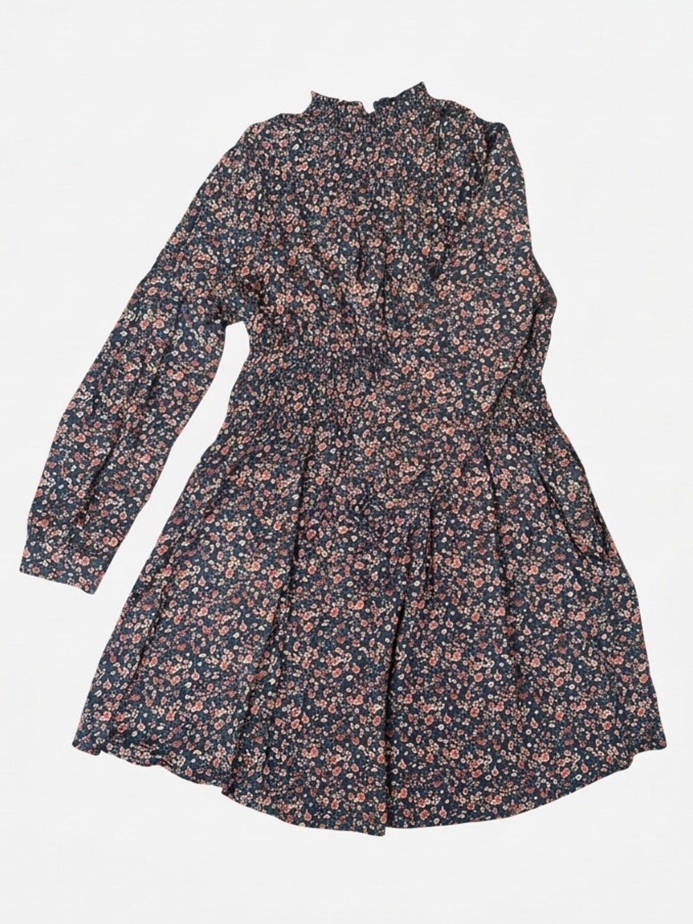 NWOT Women’s Vintage Inspired Floral High Neck Long Sleeve Mini Dress Size M/L